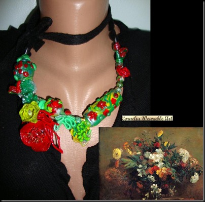 Eugene Delacroix Flowers Inspired Necklace