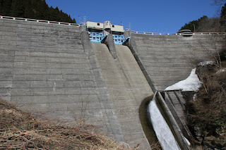 View of the levee from downstream