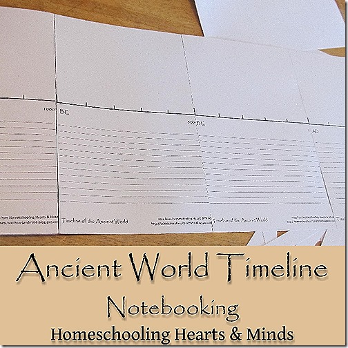 Free printable ancient world timeline for notebooking @Homeschooling Hearts & Minds