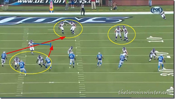 Film breakdown of Percy Harvin's kickoff return touchdown against the Detroit Lions, in 2012 NFL Week 4. Slide 2.
