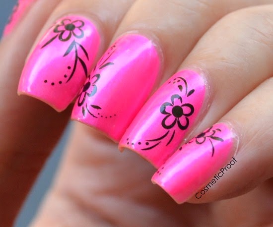 Doll Face Brand nail polish Pisces Pink with nail decals