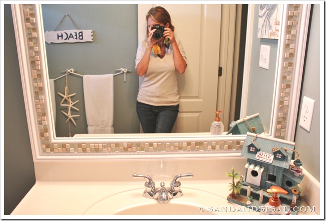 How To Decorate A Mirror With Tile, Mosaic Tile Around Bathroom Mirror
