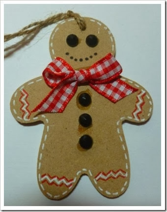 Gingerbread man wooden tag