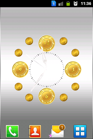 【免費娛樂App】Gold Coin Analog Clock-APP點子