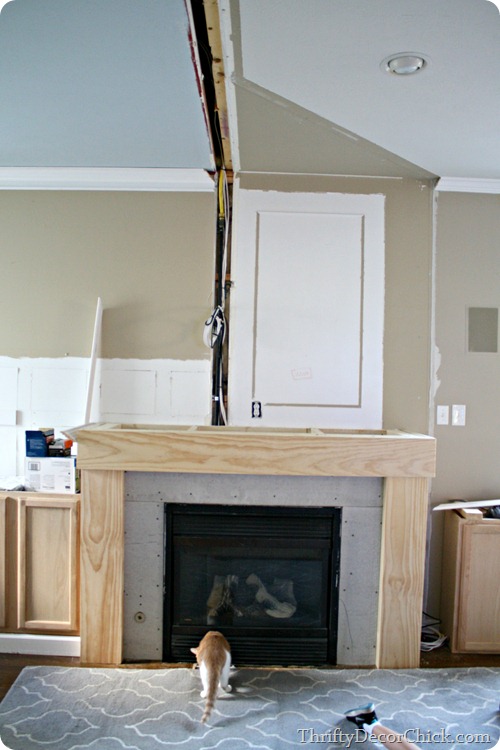 fireplace that sticks out from wall