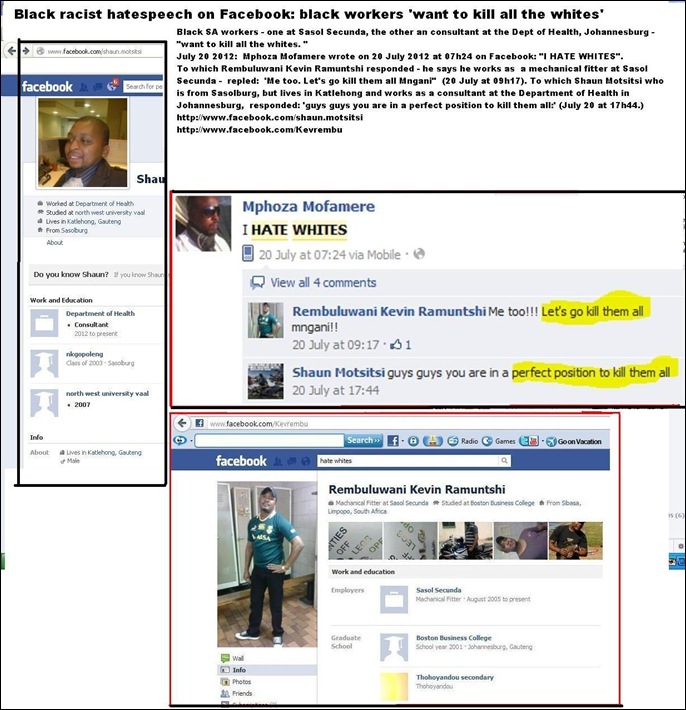 SASOL SECUNDA SUMMARY BLACK WORKERS WANT TO KILL ALL THE WHITES facebook