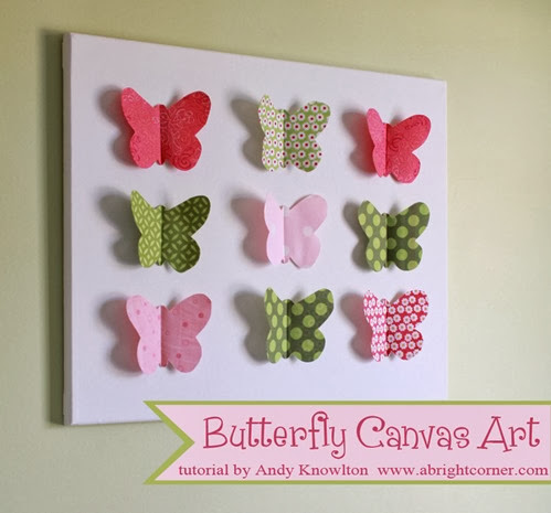 Butterfly Canvas Art tutorial from A Bright Corner