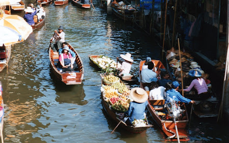 Damnoen Saduak: piata plutitoare Thailanda