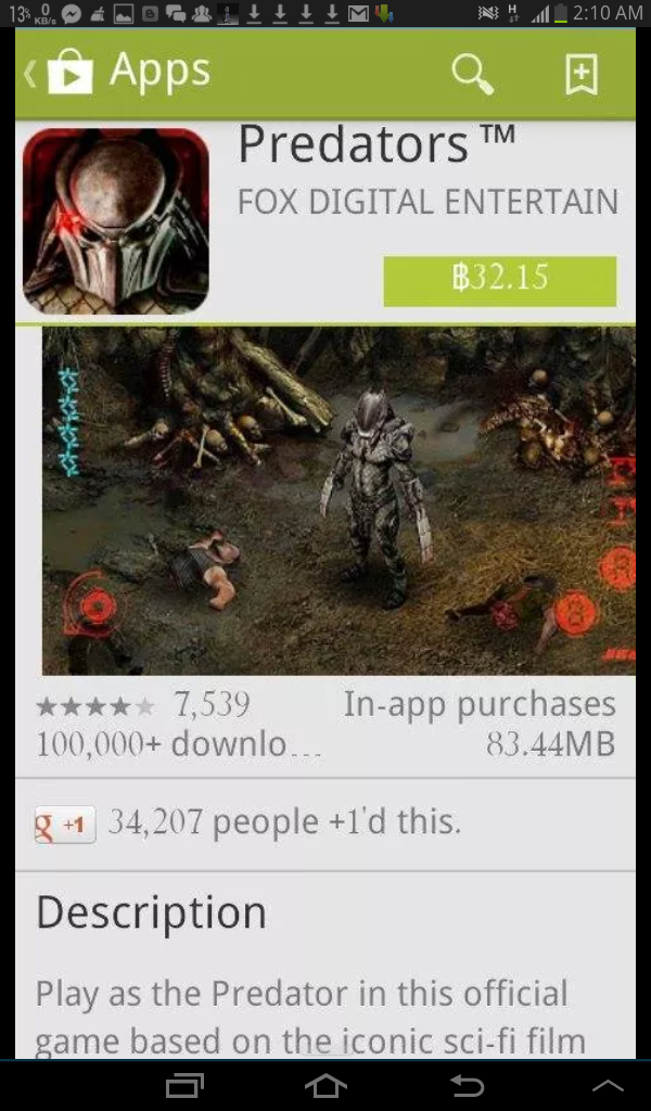 Predators Game for Android (83.44 MB) ေမာင္သက္ေ၀