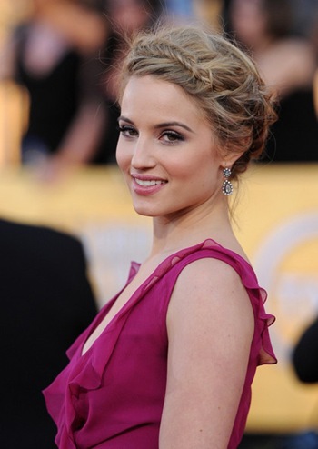 Dianna Agron Dangling Diamond Earrings at 18th Annual SAG Awards