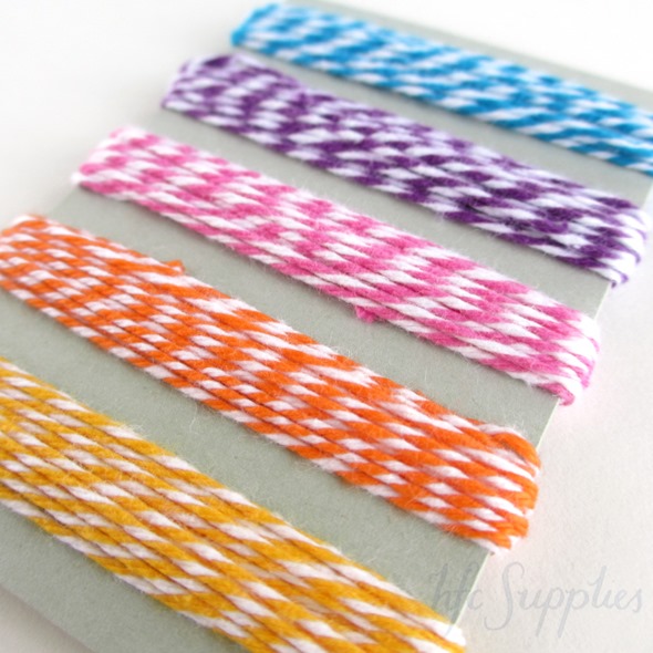 10m Bakers Twine 5 bright colours blue purple pink orange yellow 1