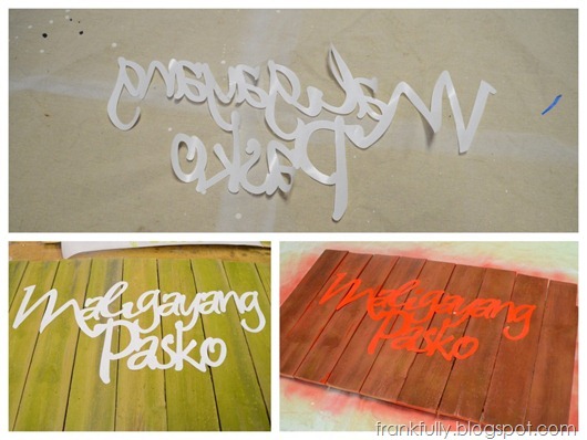 Maligayang Pasko reverse stencil