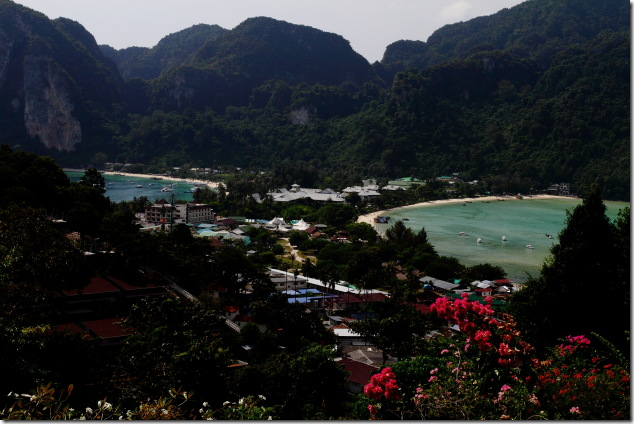View of Loh Dalum Bay and Ton Sai Bay from Ko Phi Phi view point 1