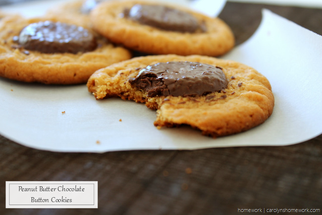 Peanut Butter Chocolate Button Cookies via homework - carolynshomework (3)