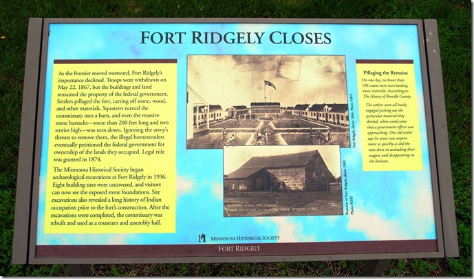 Fort Ridgely Closes