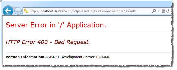 RedirectToRoute causando un HTTP 400