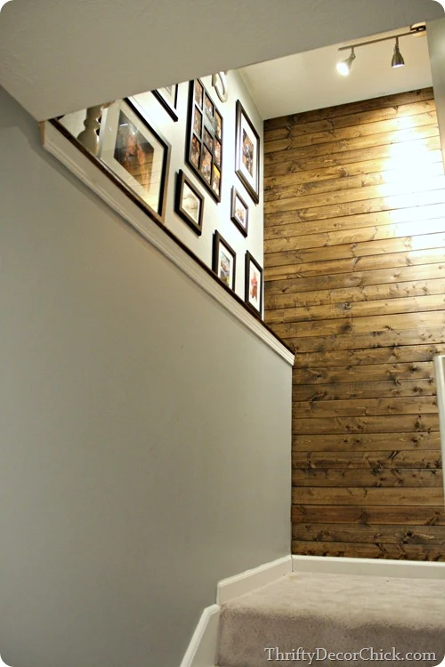 gallery wall wood planked wall