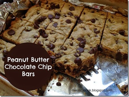 Peanut Butter Chocolate Chip Bars - The Cozy Nook