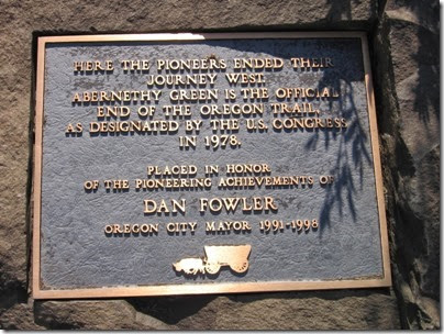 IMG_2917 Dan Fowler Plaque at the End of the Oregon Trail Interpretive Center in Oregon City, Oregon on August 19, 2006