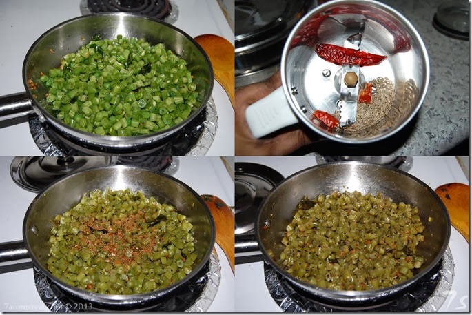 Beans stir fry process