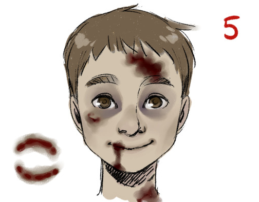 maquillaje zombie niño