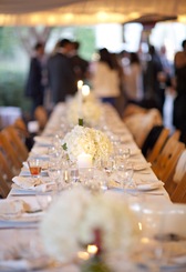 Long table wedding decor white
