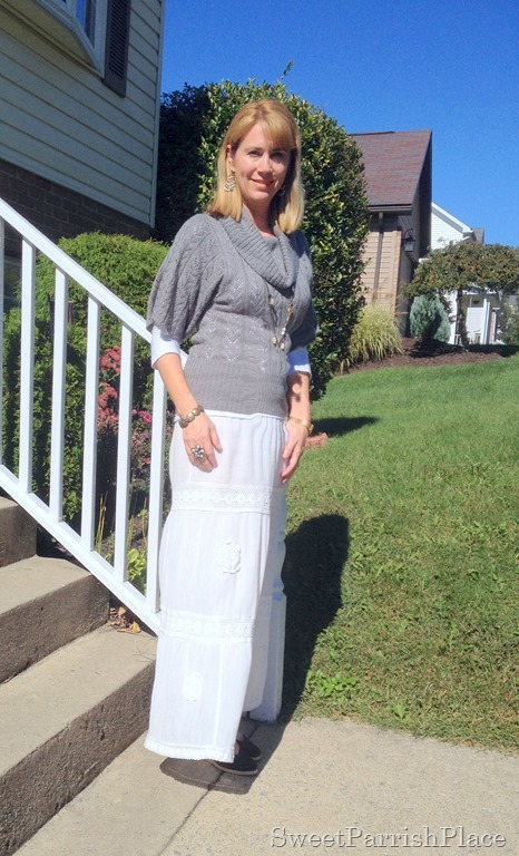 white maxi skirt