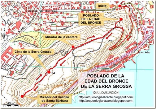 Mapa poblado de la Serra Grossa - Alicante