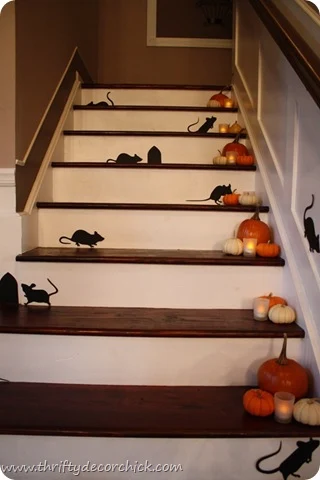 mice cut outs on stairs