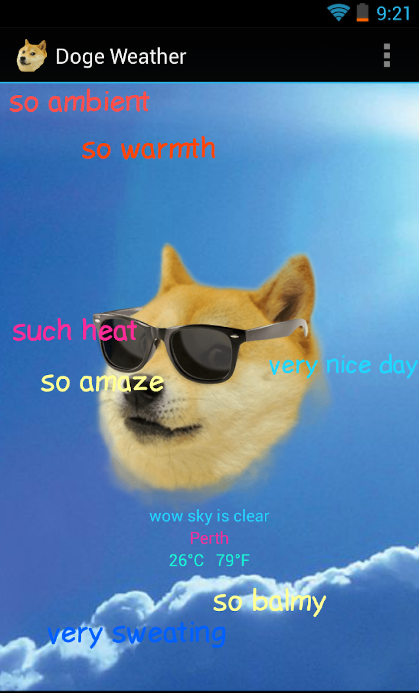 Doge Weather Screen 2