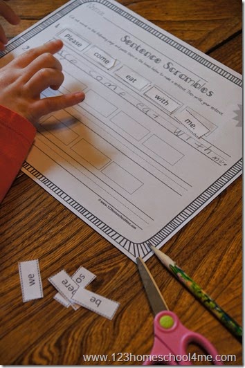 Cut and Paste practice making sentences for Kindergarten 1st grade and 2nd grade kids Cut and Paste practice making sentences for Kindergarten 1st grade and 2nd grade kids