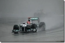 Schumacher con la Mercedes nel gran premio della Malesia 2012
