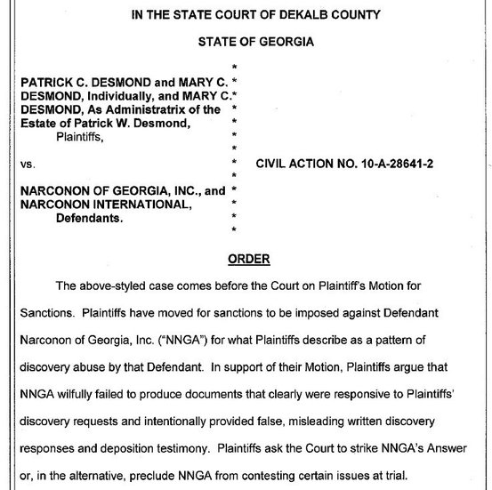 click to read complete Desmond-Suit-Sanctions-Order PDF @ Scribd 