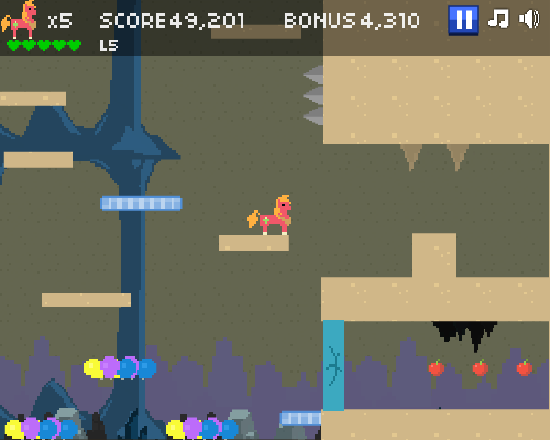 A gameplay screenshot of Adventure Ponies 2.
