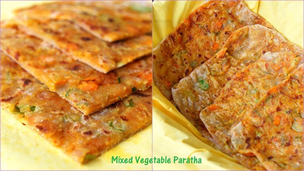 Mixed veg square paratha