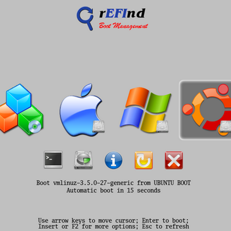 The rEFInd Boot Manager for computers based on the Extensible Firmware Interface (EFI) and Unified EFI (UEFI).