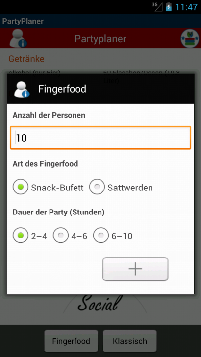 Android application MyDeci - PartyPlaner screenshort
