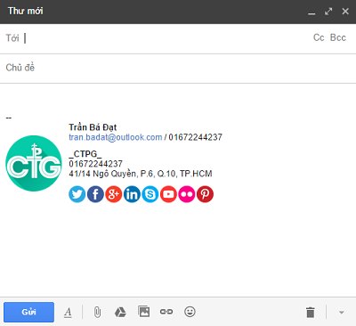 chữ ký gmail
