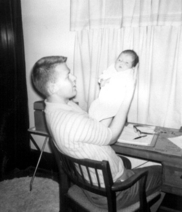 Clayn & baby Julie, Feb. 1962