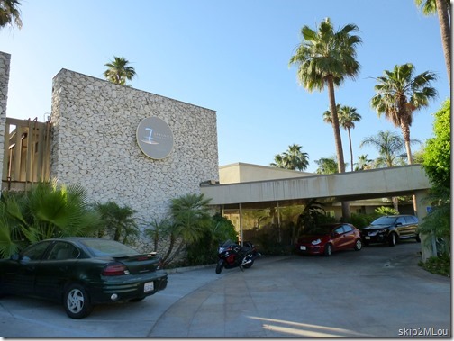 May 29, 2013: Leaving the 7 Springs Inn in Palm Springs. We spent the night there on our way to LA