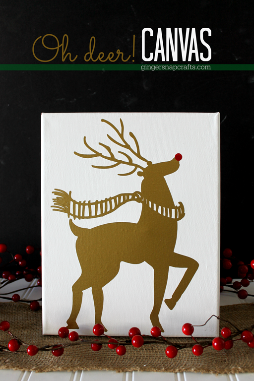 Oh Deer! Canvas at GingerSnapCrafts.com #Silhouette #SilhouetteRocks #Christmas #crafts