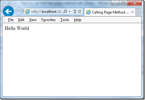 Calling a page method from jquery