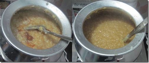 sweet pongal in a pot