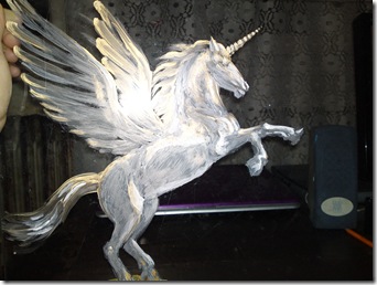 Pegasus - Acrylic on glass painting work in progress - Pegas pictura pe sticla in lucru