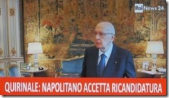 Giorgio Napolitano eleito presidente de Itália. Abr. 2013