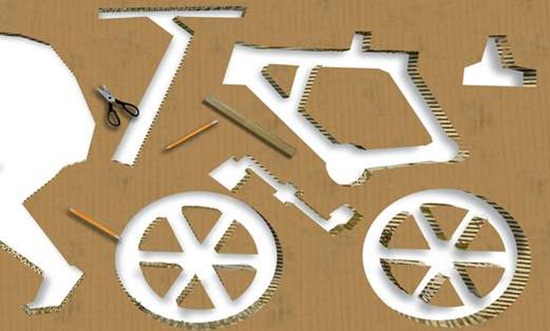 Bicicleta de papelão 12
