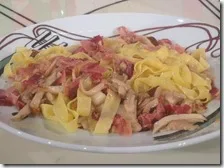 Tagliatelle speck e porcini