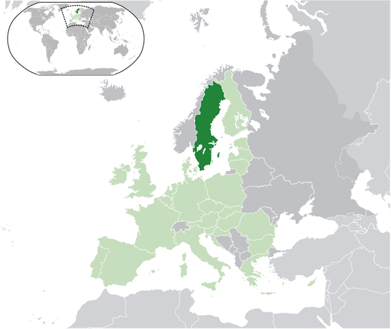 peta Swedia