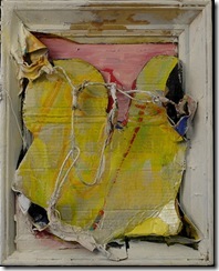 John Luna - Window_verso - Oil. chalk pastel. charcoal with metal wire on canvas mounted on papier mache with wooden frame - 20