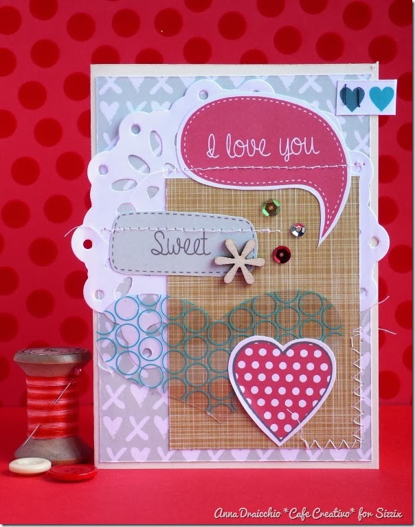 Anna Draicchio cafe creativo - sizzix big shot - valentiner card - paper free